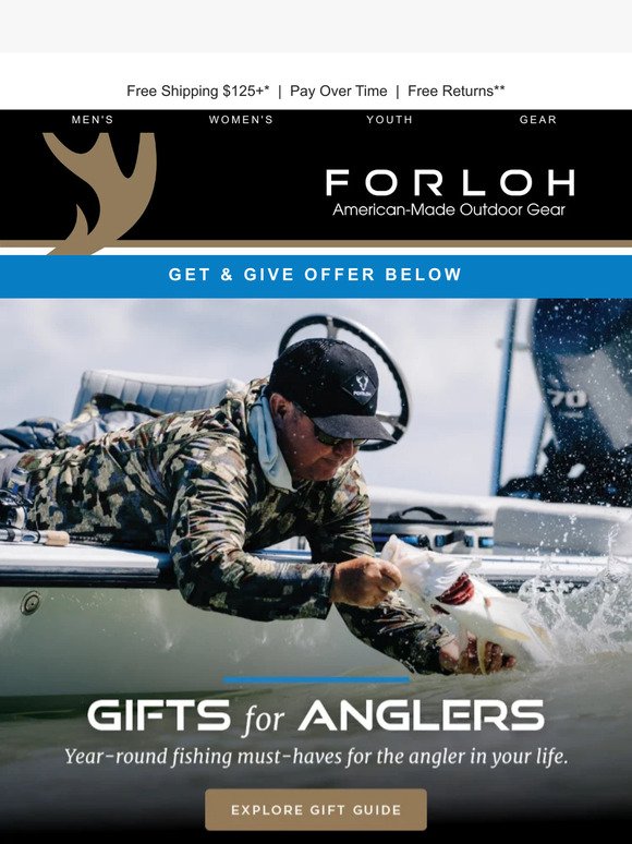 Find Gifts for Anglers  |   "Get & Give" Offer!