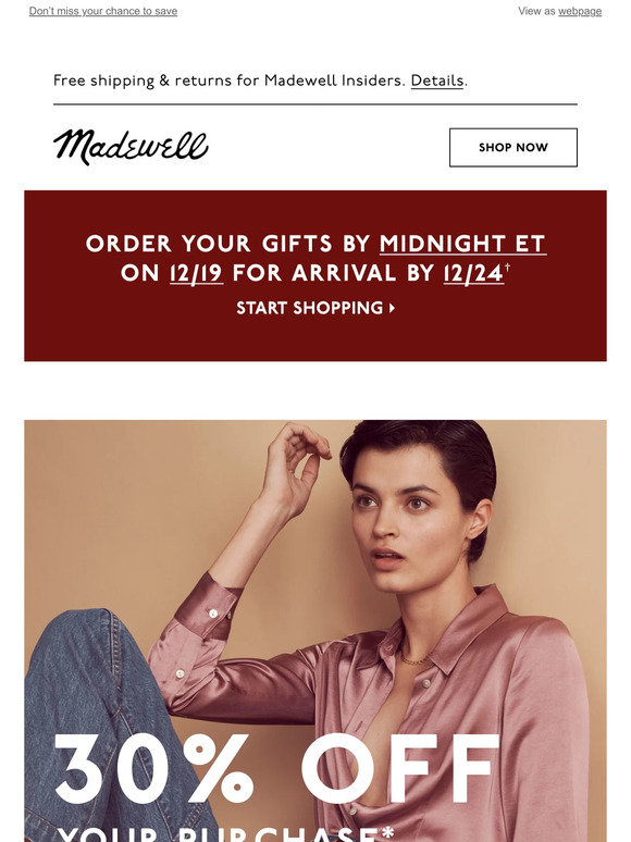 Madewell Email Newsletters Shop Sales, Discounts, and Coupon Codes