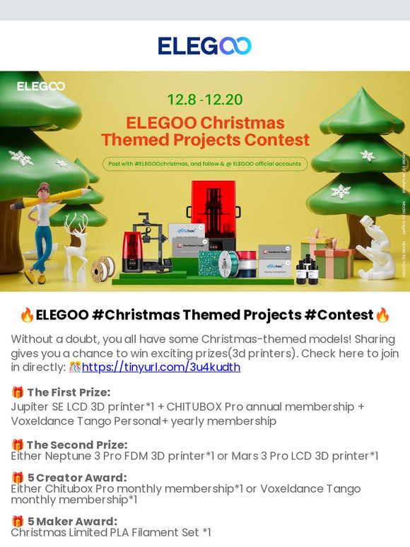 🎅🎁WIN CHRISTMAS GIFTS BY JOINING ELEGOO CHRISTMAS CONTEST!🔥