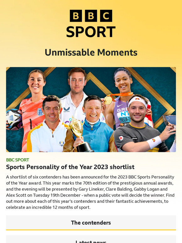 BBC Who is nominated for Sports Personality of the Year? Milled