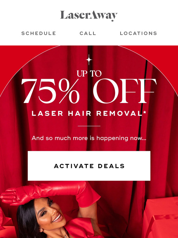 LaserAway here s up to 75 off laser hair removal Milled