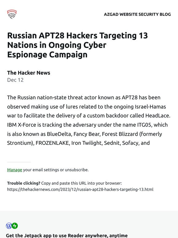 Aranet Llc Russian Apt28 Hackers Targeting 13 Nations In Ongoing
