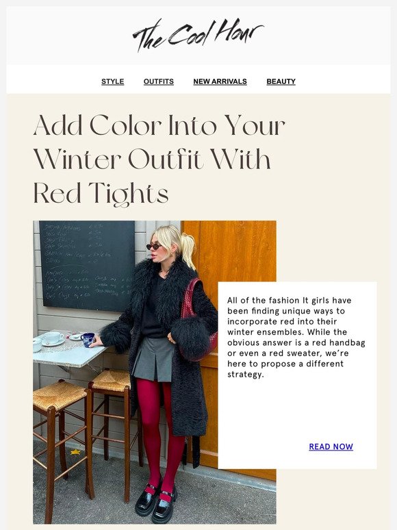 Add Color Into Your Winter Outfit With Red Tights