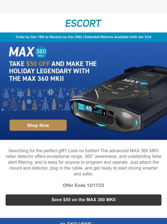 Take $50 Off and Make the Holiday Legendary with the MAX 360 MKII