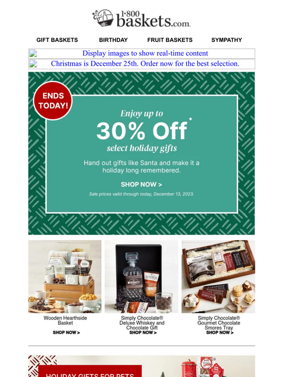 1800BASKETS Last day! Time flies, but you can still take up to 30