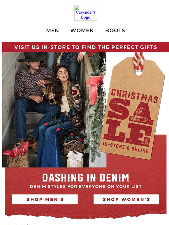 Cavender's It's Looking Like a Blue Jean Christmas Milled