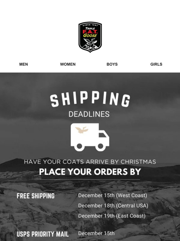 🎅 Santa's Reminder: Check Our Shipping Dates for On-Time Delivery.