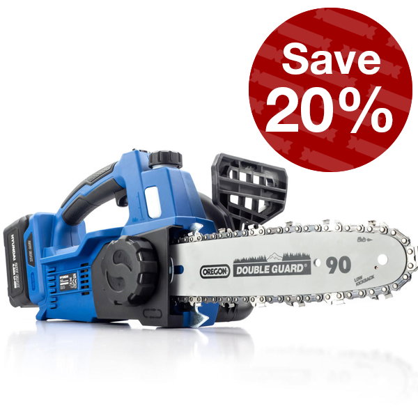 Hyundai 10'' 25cm Cordless Chainsaw Brushless 20V Li-Ion 4Ah Battery|HY2190
