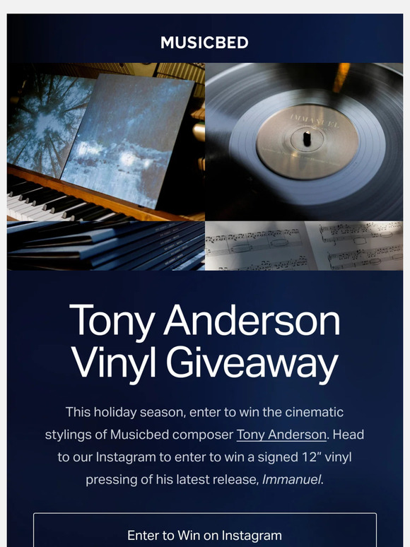 ENTER TO WIN: Tony Anderson's latest vinyl release, 'Immanuel'