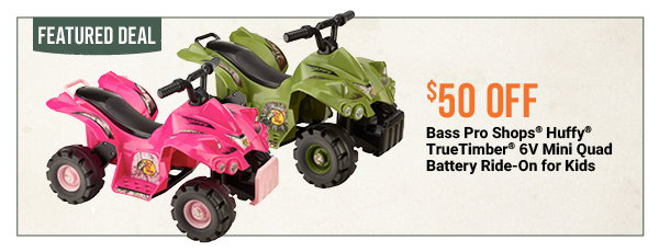 Bass Pro Shops Huffy TrueTimber 6V Mini Quad Battery Ride-On for Kids