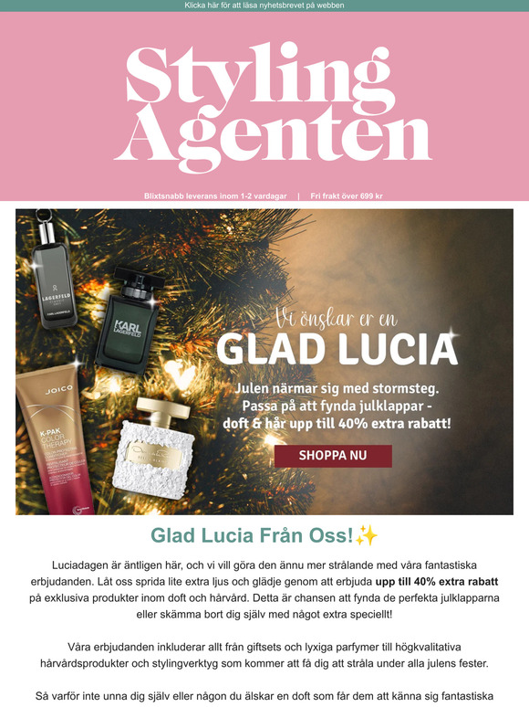 Upp till 40% rabatt på doft & hårvård 🎁🎄