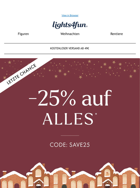 Last Call: 25% auf ALLES ⚡