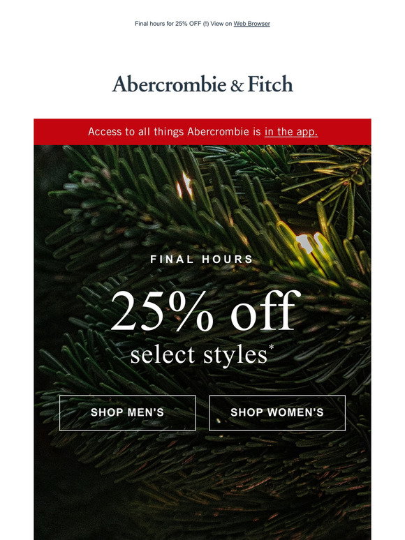 Abercrombie &amp; Fitch Email Newsletters: Shop Sales, Discounts, and ...