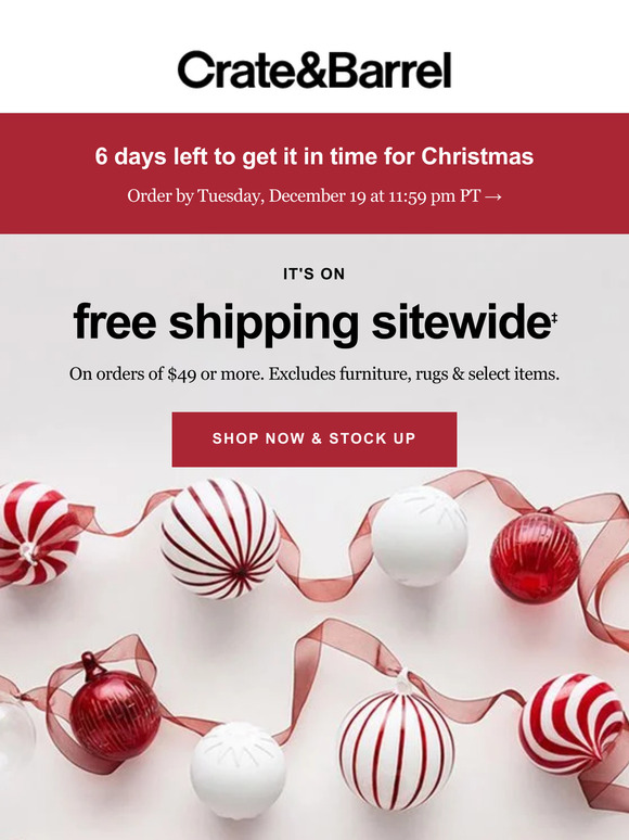 Crate and Barrel Email Newsletters Shop Sales, Discounts, and Coupon Codes