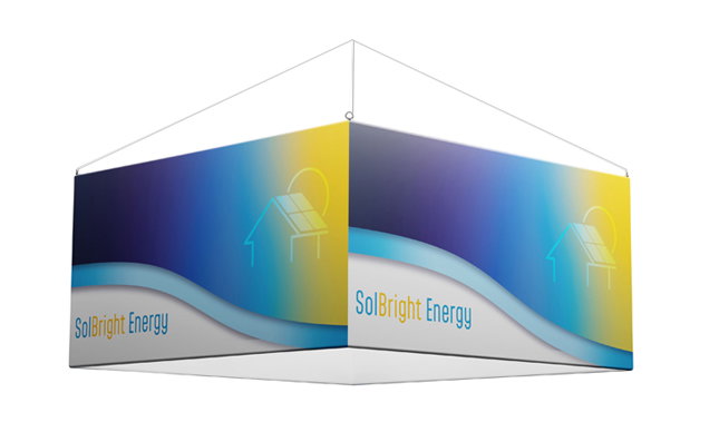 Square Hanging Ceiling Banner with Custom Printed Stretch Fabric