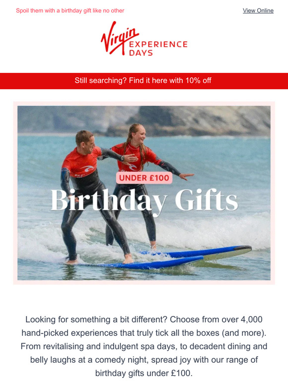 Still looking? 🎁 Birthday Gifts Under £100 + 10% Off