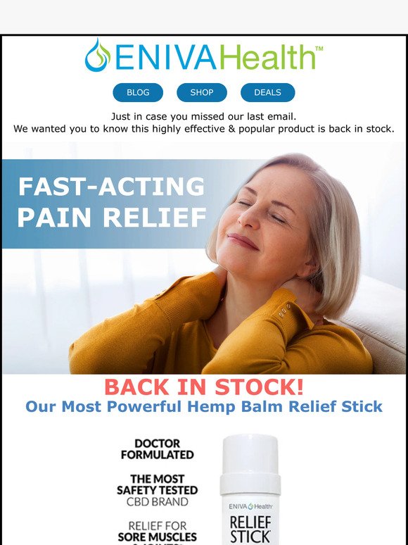 📣 DON"T MISS IT!  OUR #1 PAIN RELIEF STICK IS BACK IN STOCK. 📣 CBD Relief Stick Balm for Joints and Muscles