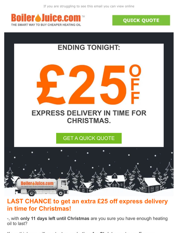 Boiler Juice ⏰ Expires at midnight £25 voucher Milled