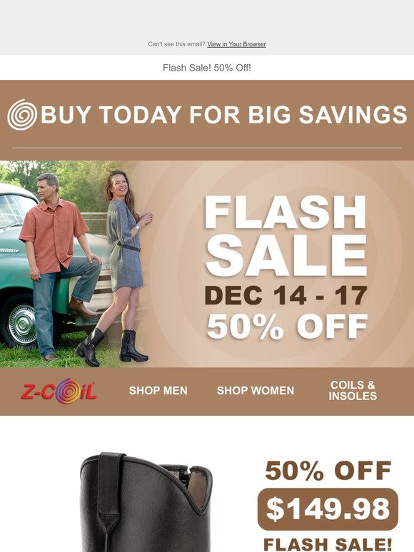Flash Sale! 50% Off
