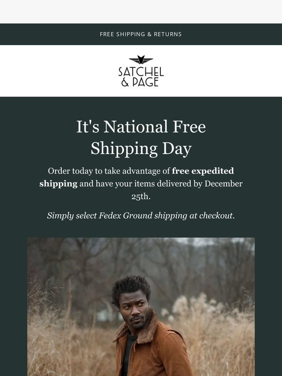 Because it's National Free Shipping Day