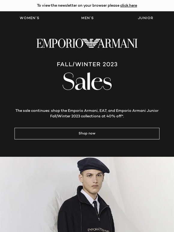 40% off the Emporio Armani Collections Continues