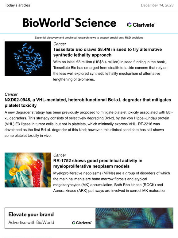 BioWorld: Tessellate Bio draws $8.4M in seed to try alternative ...