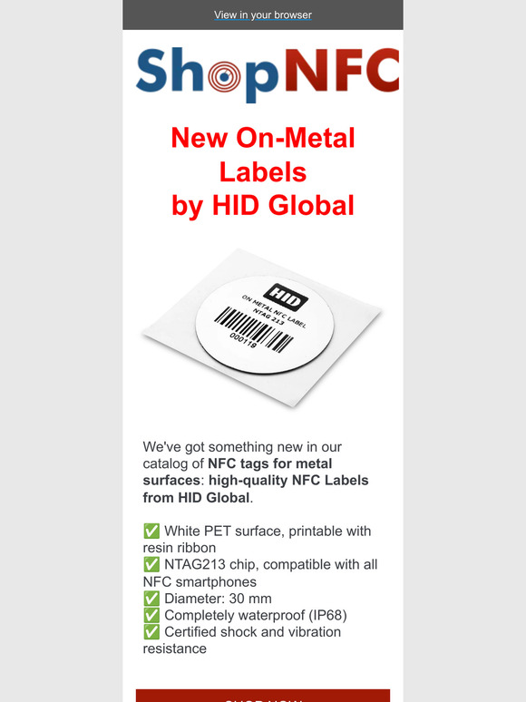 Check the new On-metal NFC Labels by HID Global
