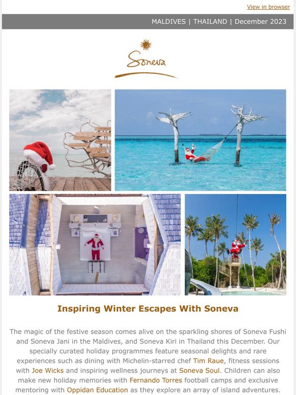 Festive Winter Escapes with Soneva