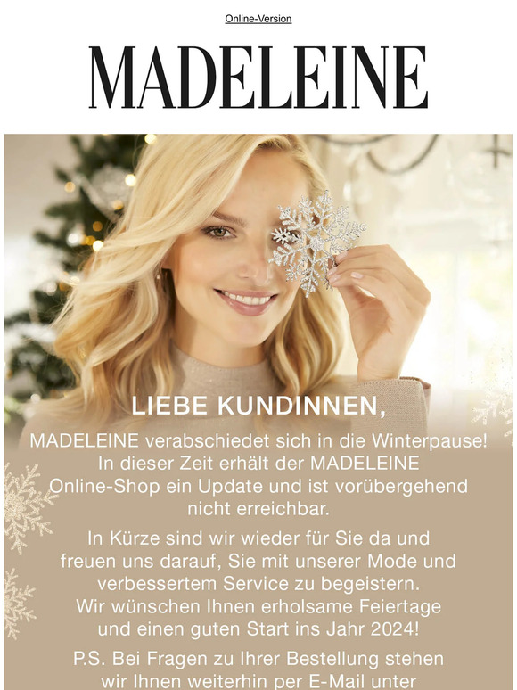 MADELEINE verabschiedet sich in die Winterpause