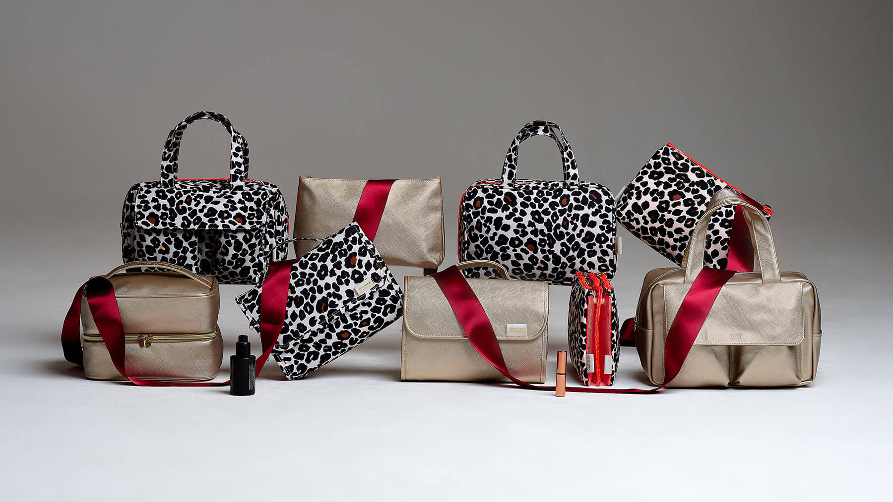 Group of wash bags and makeup bags