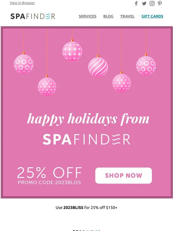 Shop Spafinder with 25% off