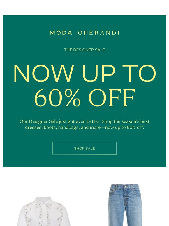 Moda Operandi Email Newsletters Shop Sales, Discounts, and Coupon Codes