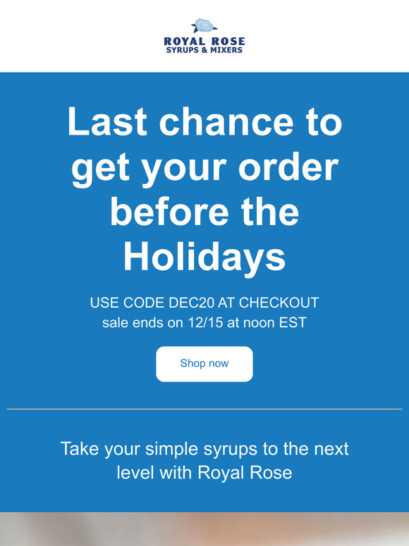Sale Extended Until Noon EST! 20% Off All Syrups and Bitters!