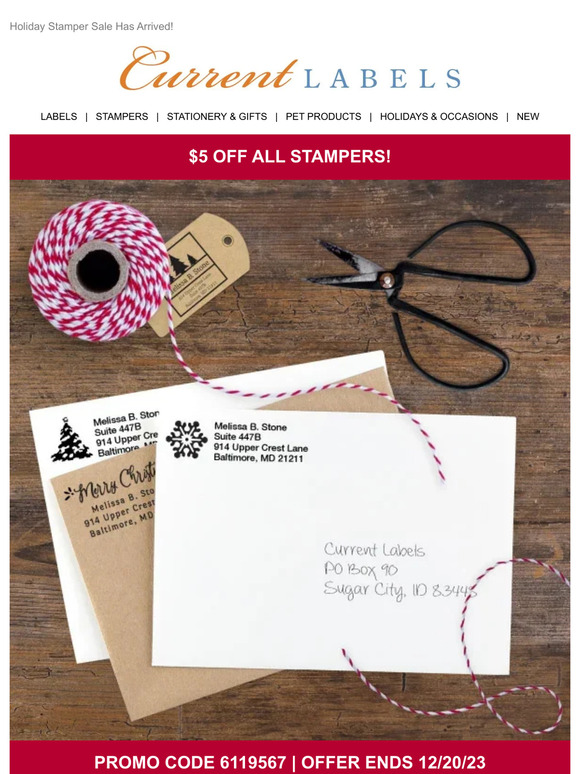 Current Labels New Holiday Stampers On Sale Milled