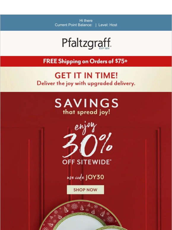 Pfaltzgraff.com Black Friday Sale: Extra 30% Off Sitewide Starts Today