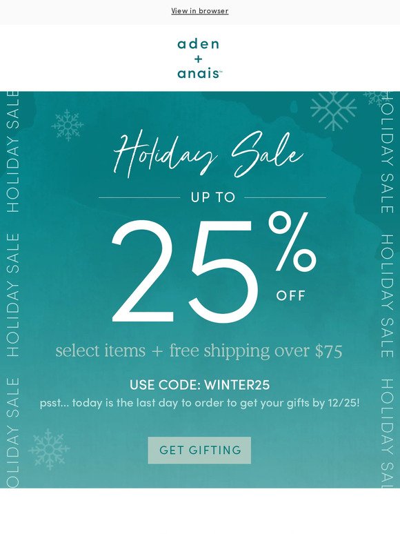Winter Flash Sale - Save up to 25%