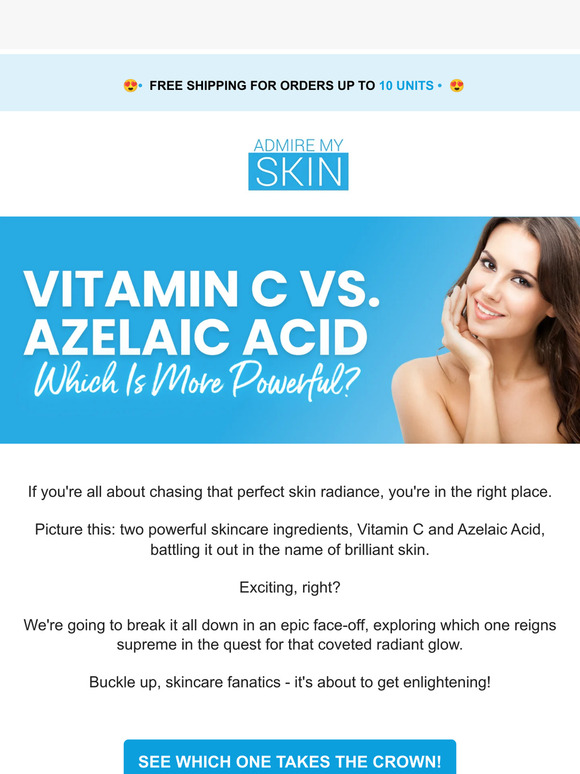 Admire My Skin Results are In 😮 Vitamin C vs. Azelaic Acid Milled