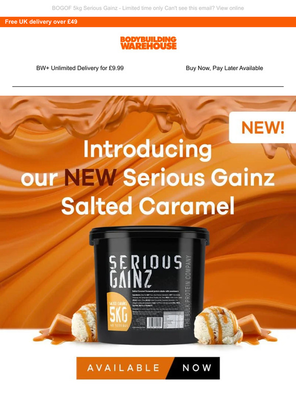 Bodybuilding Warehouse Introducing our NEW Serious Gainz Sales Caramel