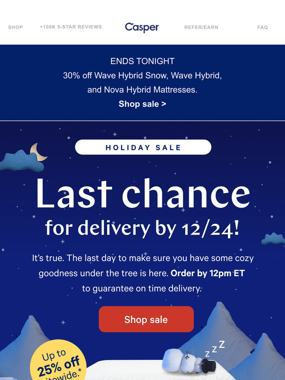 Casper Ahem, last call for delivery by 12/24. Milled