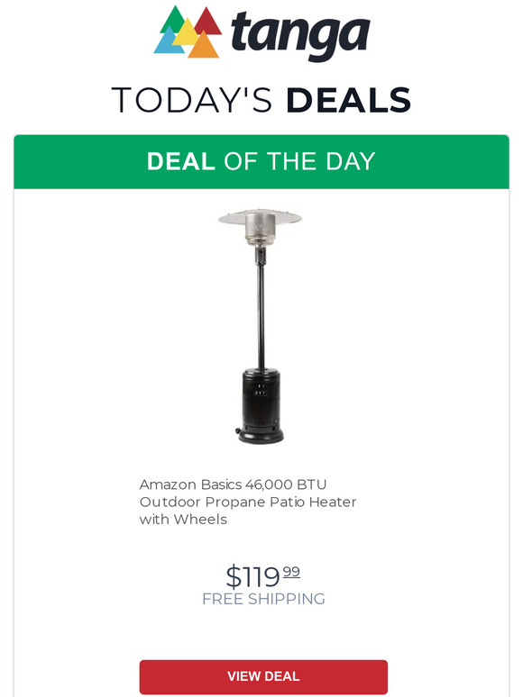 Tanga Amazon Basics 46,000 BTU Outdoor Propane Patio Heater with
