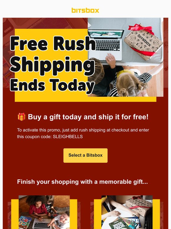 🎁 Last Day for Free Rush Shipping