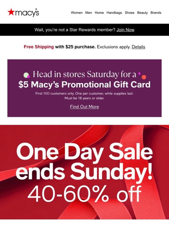 Macy's Labor Day Sale 60% Off + Extra 20% Of Clearance - Daily Deals &  Coupons