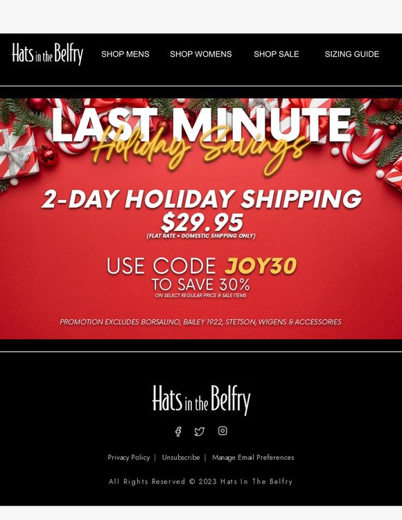 GET GREAT GIFTS IN TIME WITH 2-DAY SHIPPING ⏰🚚