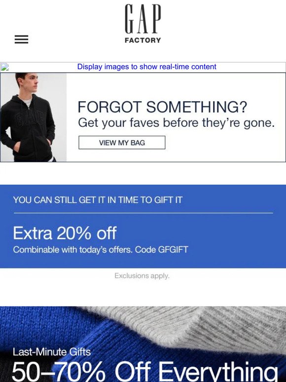 Extra 20% off — combine it with extra 10% off + 50–70% off everything