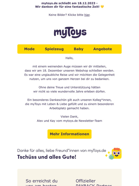 Wir haben schlechte Nachrichten 😢