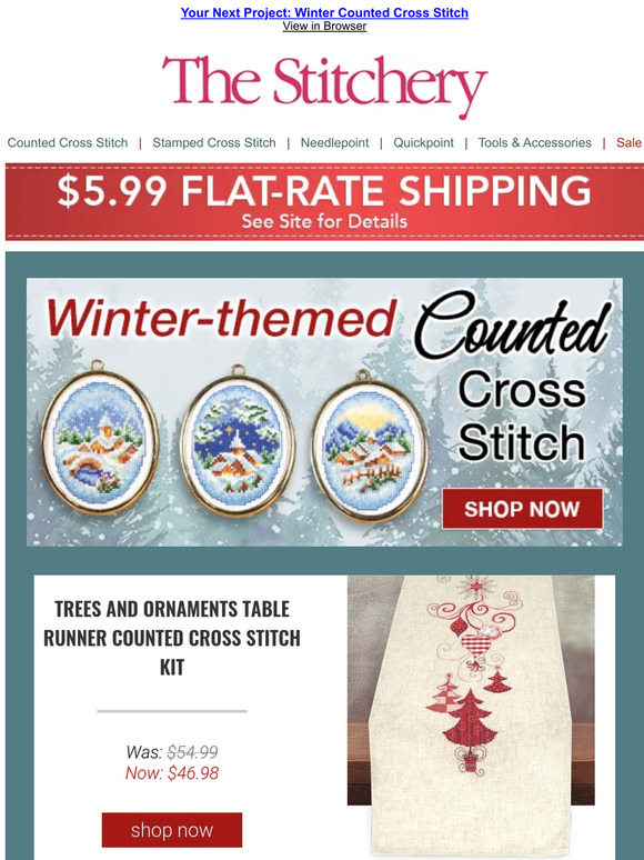 WinterThemed Counted Cross Stitch by Stitchery Milled