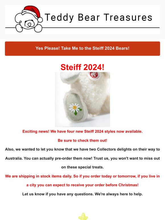 Exciting news! We have four new Steiff 2024 styles now available