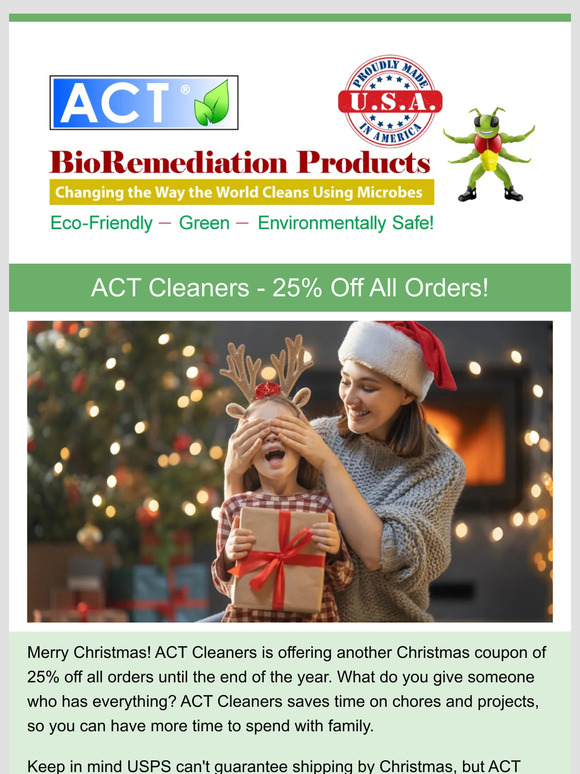 ACT 25% off all Orders