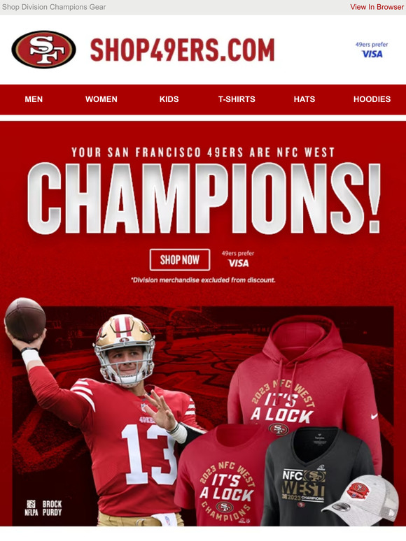 San Francisco 49ers Team Shop Your 49ers Are 2023 NFC West Champs