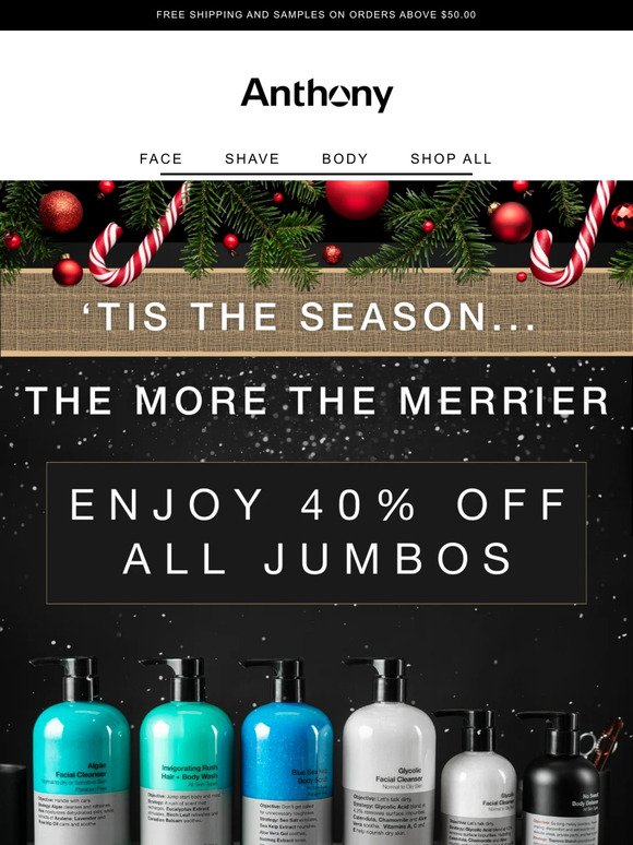 40% off jumbos – Size up your gifting game.🧴